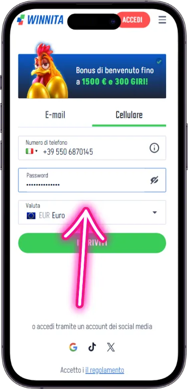 Inserisci dati