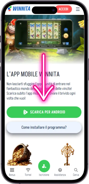 Scarica l’app Winnita