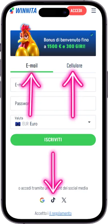 Scegli metodo