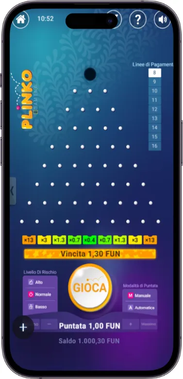 plinko moltiplicatori aumentati