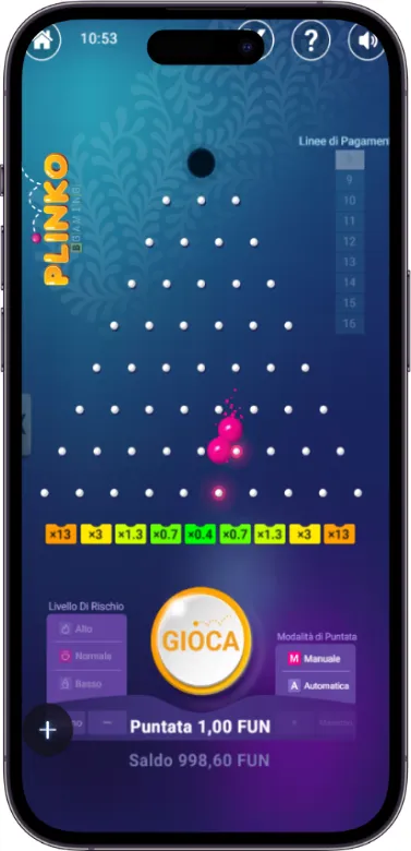 plinko processo di gioco