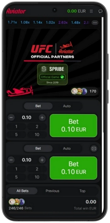 Aviator inizia il gioco